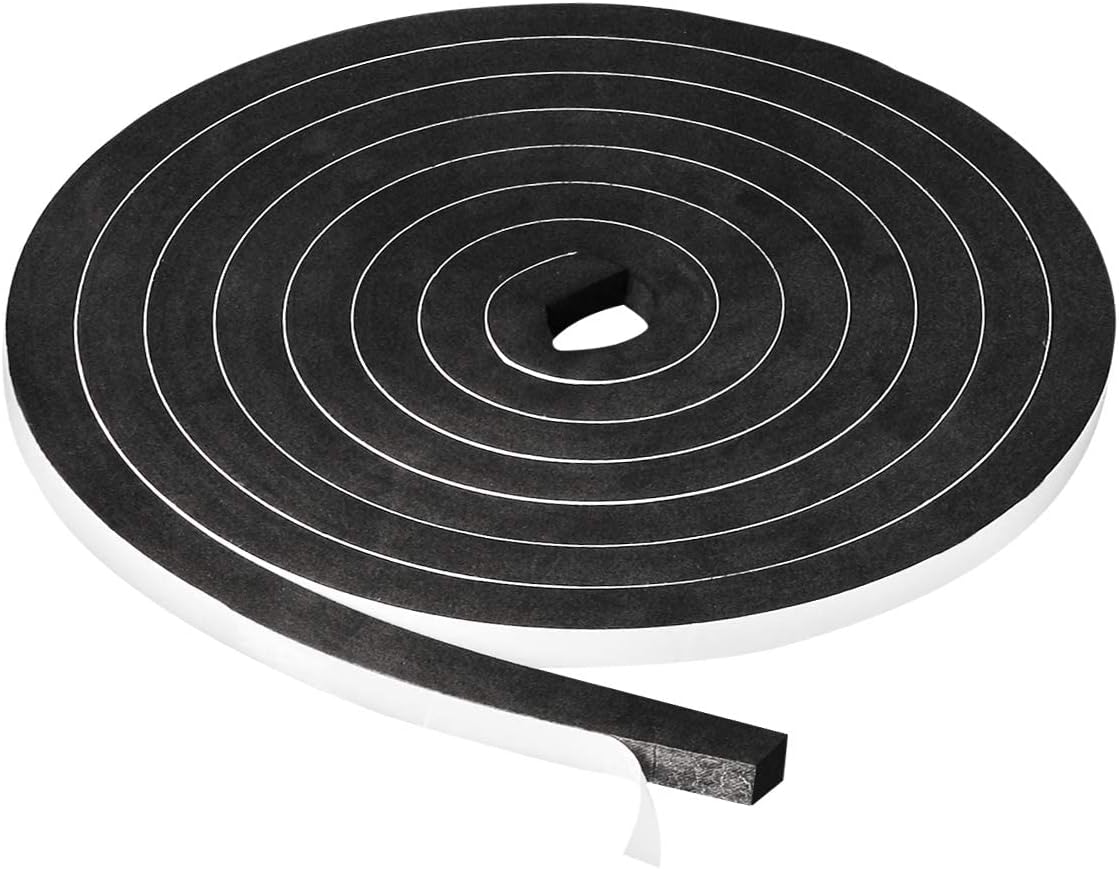 Window Foam Seal Tape 1/2Inch Wide X 1/2Inch Thick, High Density Self Adhesive Weather Stripping