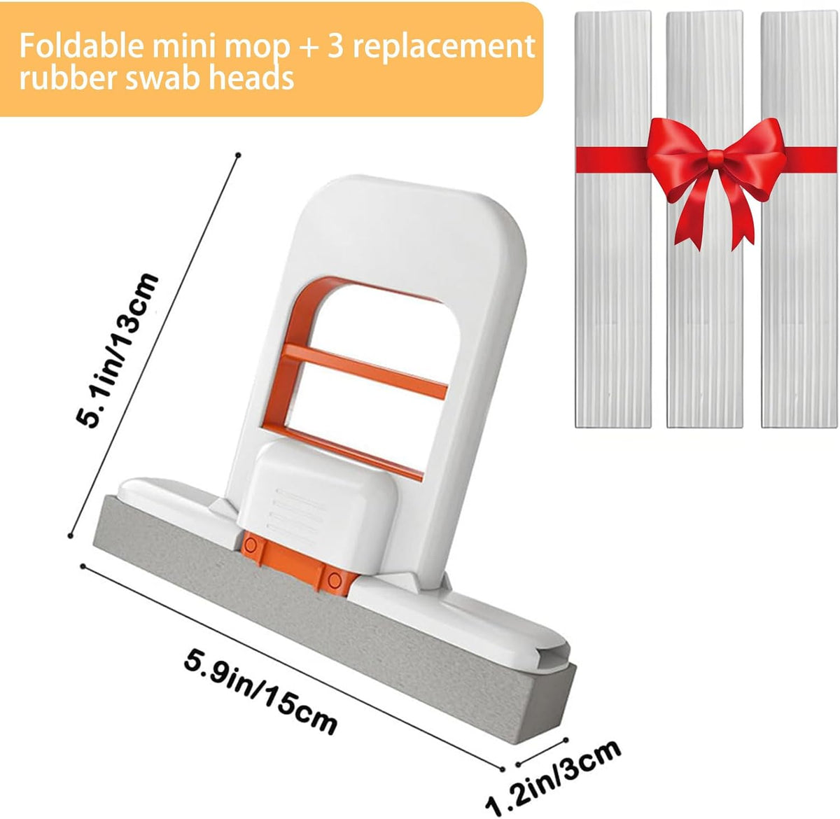Foldable Mini Desktop Mop – Portable Handheld Duster & Cleaner for Desk, Bathroom, Glass | Reusable