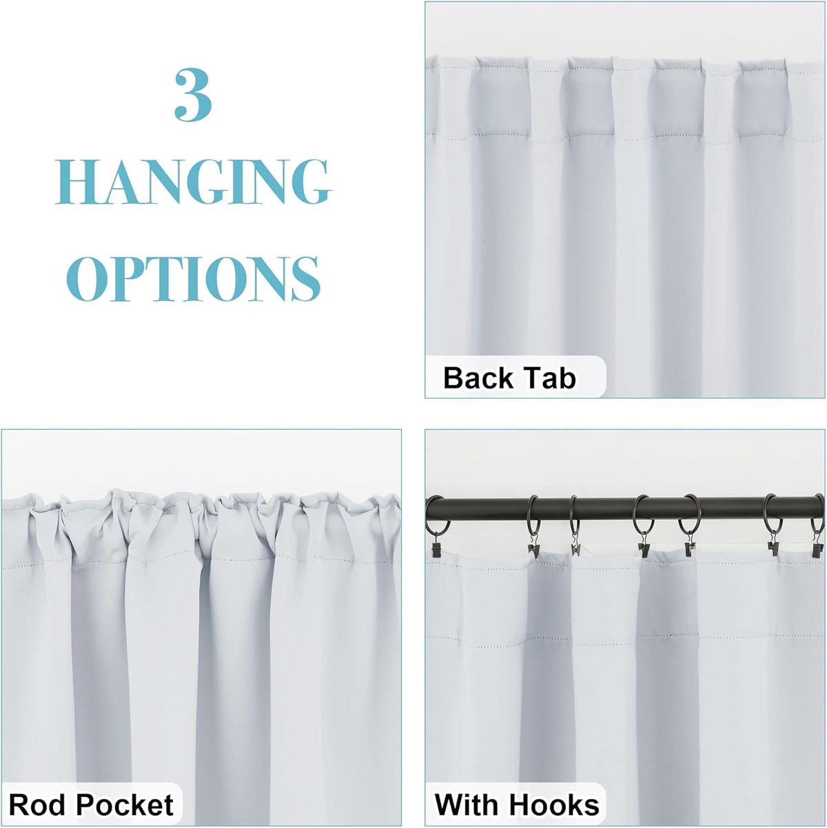 RYB HOME Kitchen Window Curtains - Blackout Privacy Half Window Curtains for Bedroom Bathroom