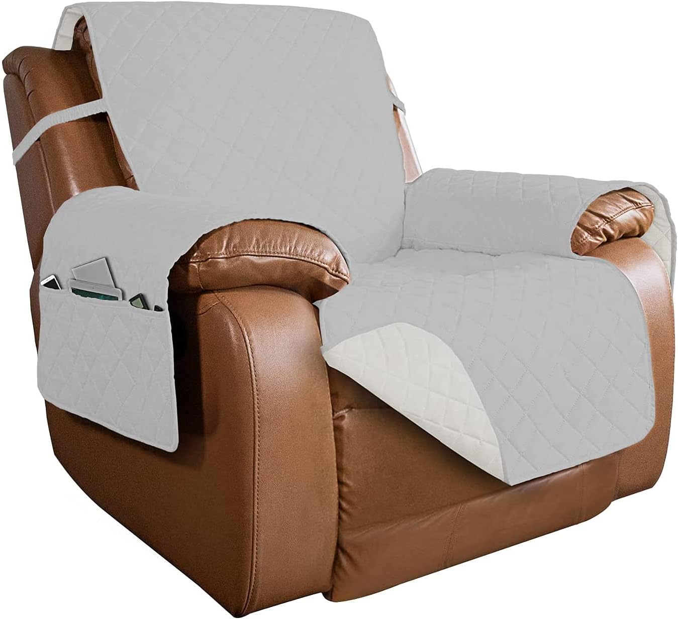 PureFit Reversible Quilted Sofa Cover, Water Resistant Slipcover Furniture Protector, Washable