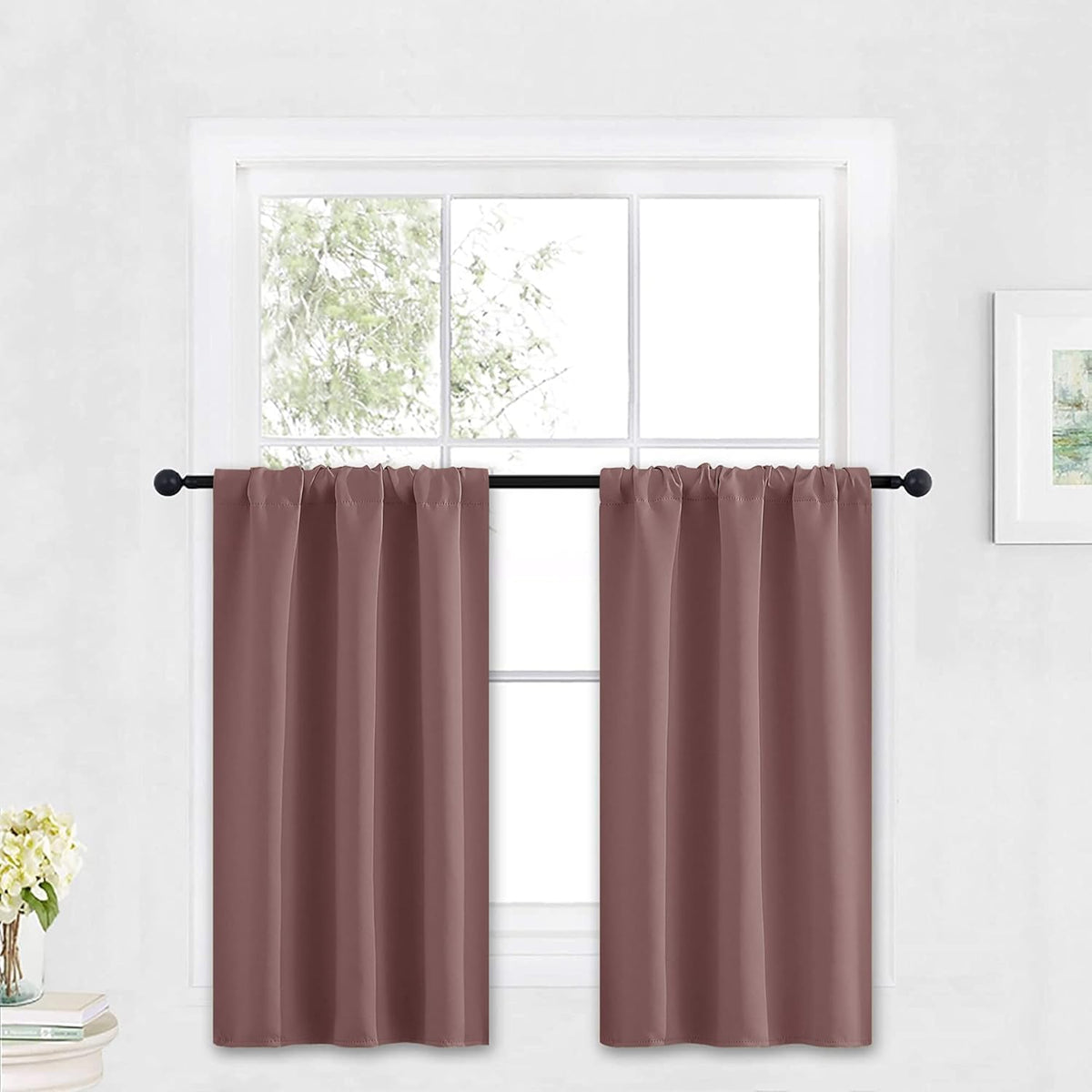RYB HOME Small Curtains Blackout - Privacy Energy Efficiency Mini Curtains for Kids Bedroom RV