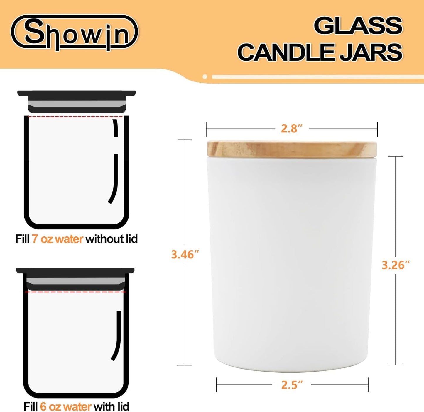 Thick Candle Jars for Making Candles 12 Pcs, 7 OZ Empty Jars with Wood Lids for Candle Making