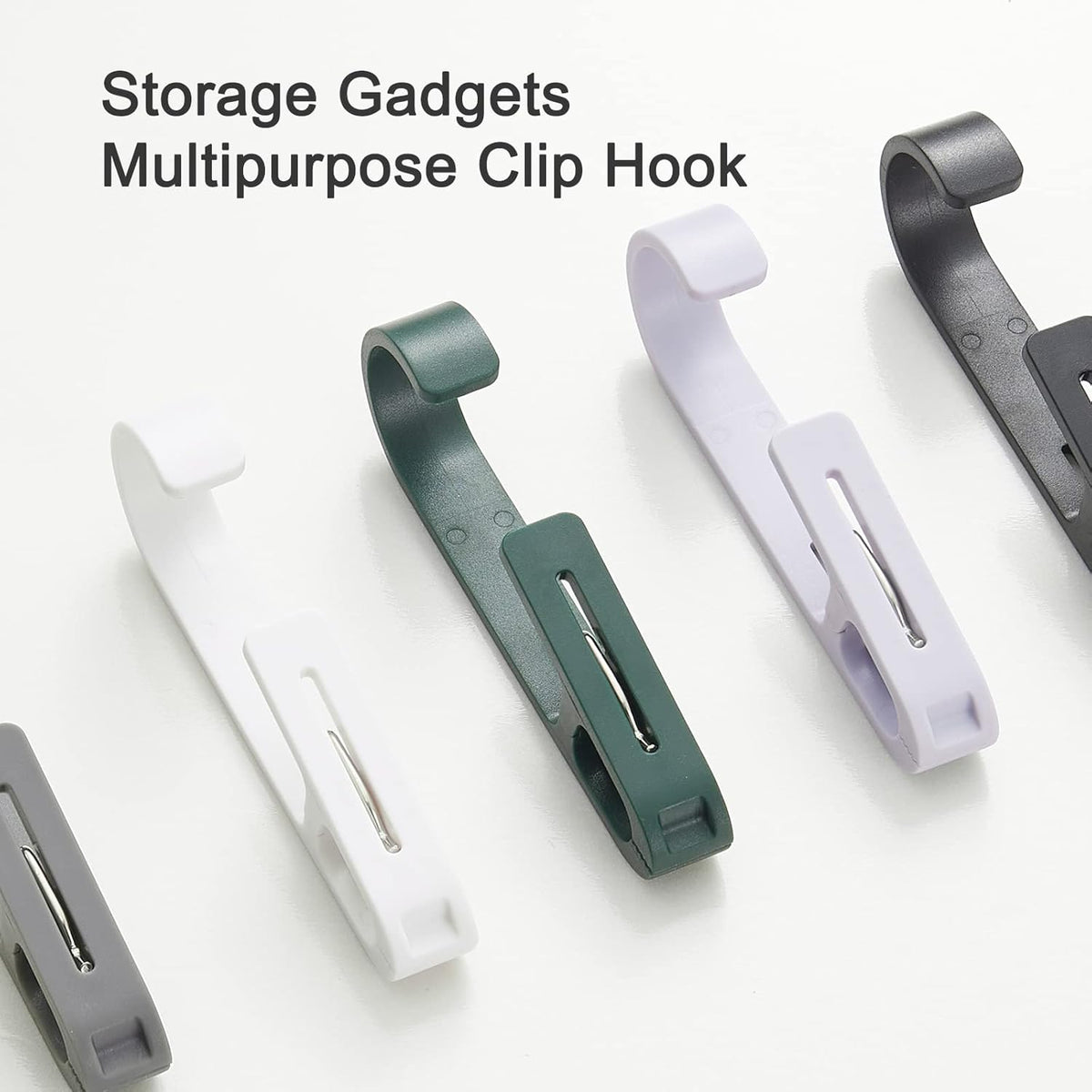 Large Clothes Pins Towel Clips, 4 Pcs Multipurpose Strong Plastic Hanger S Hook for Shower Curtain