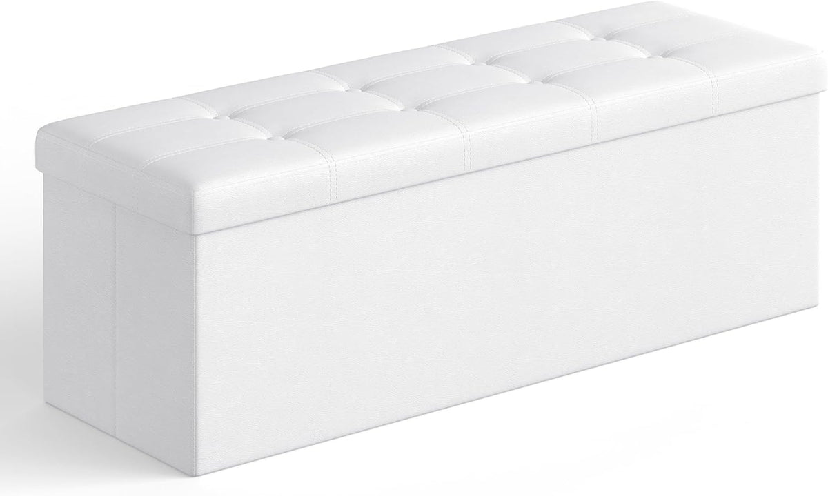 SONGMICS MAZIE Collection - 43 Inches Folding Storage Ottoman Bench, Ottoman with Storage, Foot