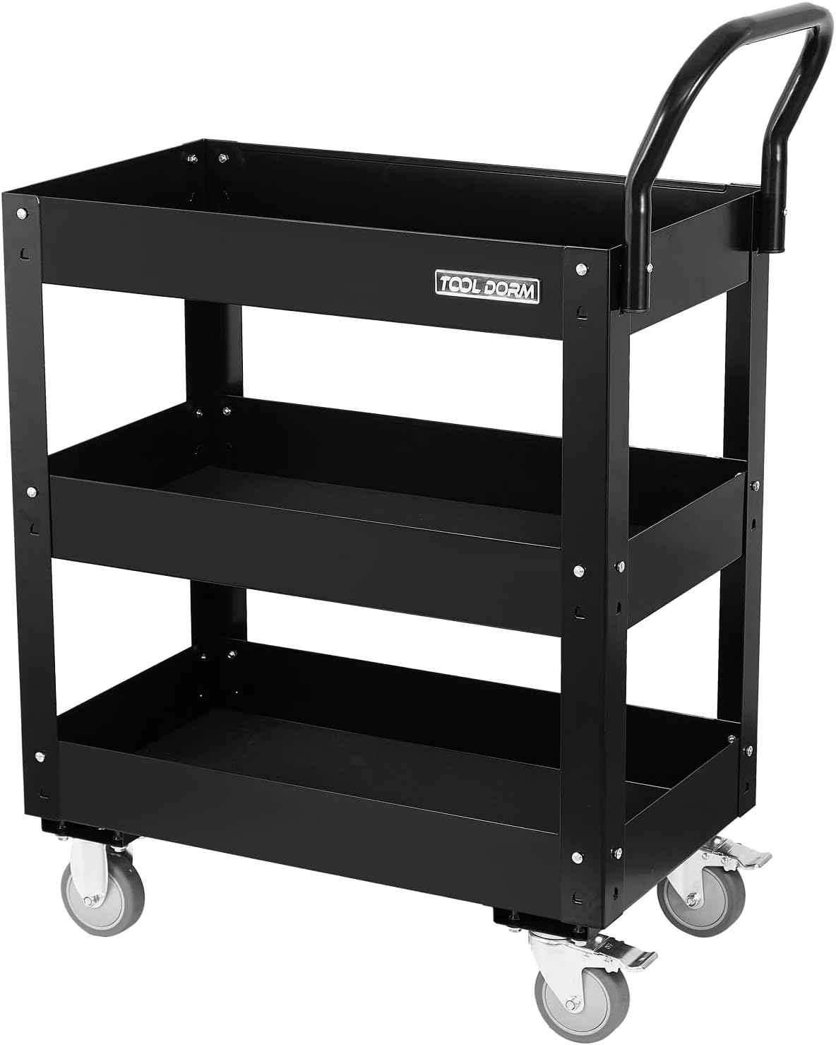 3 Tray 29.3 inch Tool Cart, self Assembly, 300 LBS Capacity Rolling Tool Carts on Wheels, Heavy