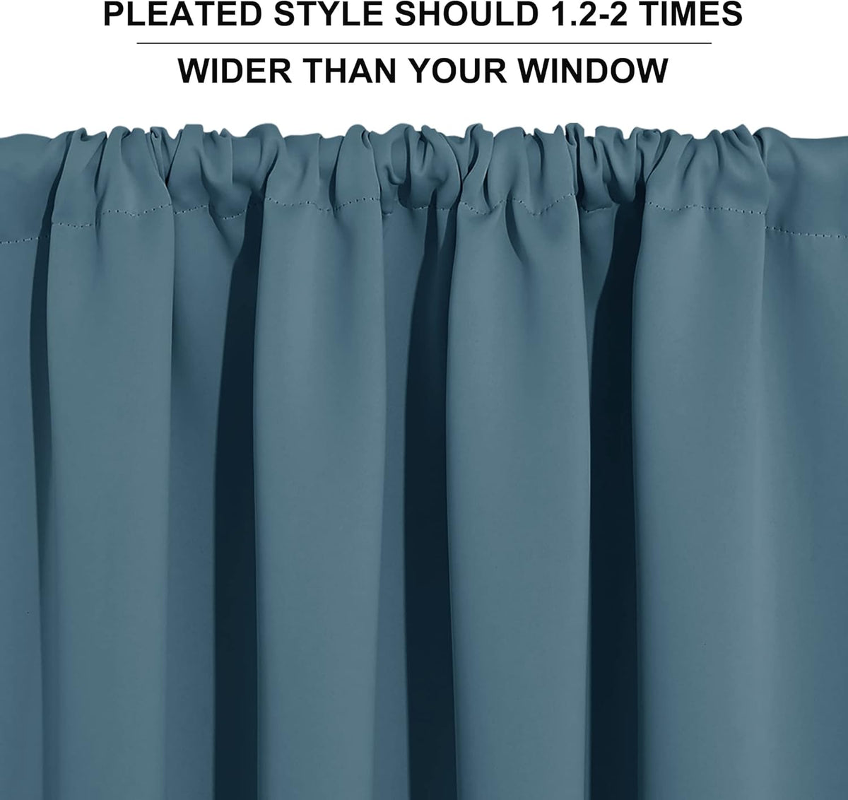 RYB HOME Blue Blackout Curtains for Living Room Thick & Durable Privacy Window Curtains Room