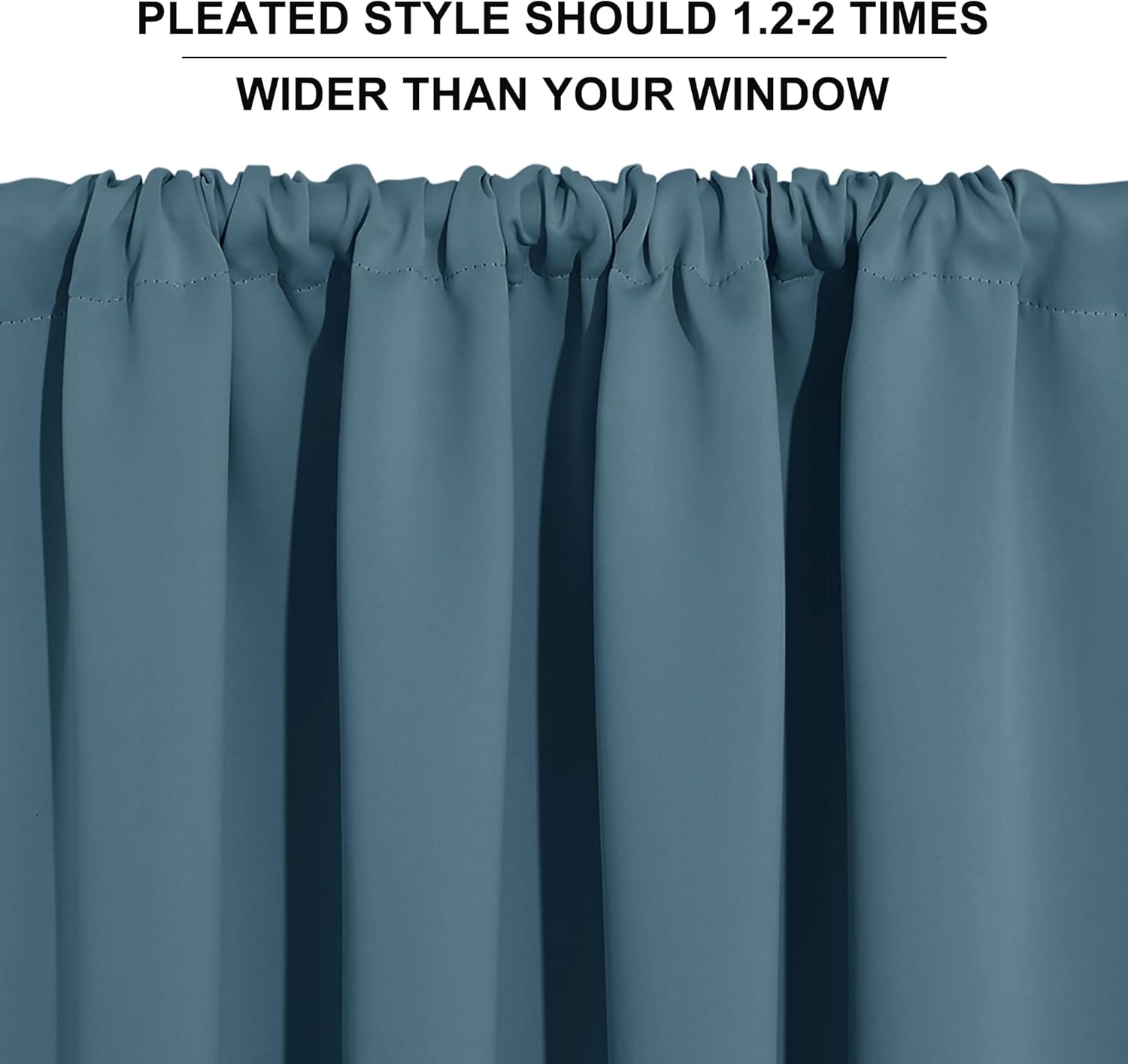 RYB HOME Blue Blackout Curtains for Living Room Thick & Durable Privacy Window Curtains Room