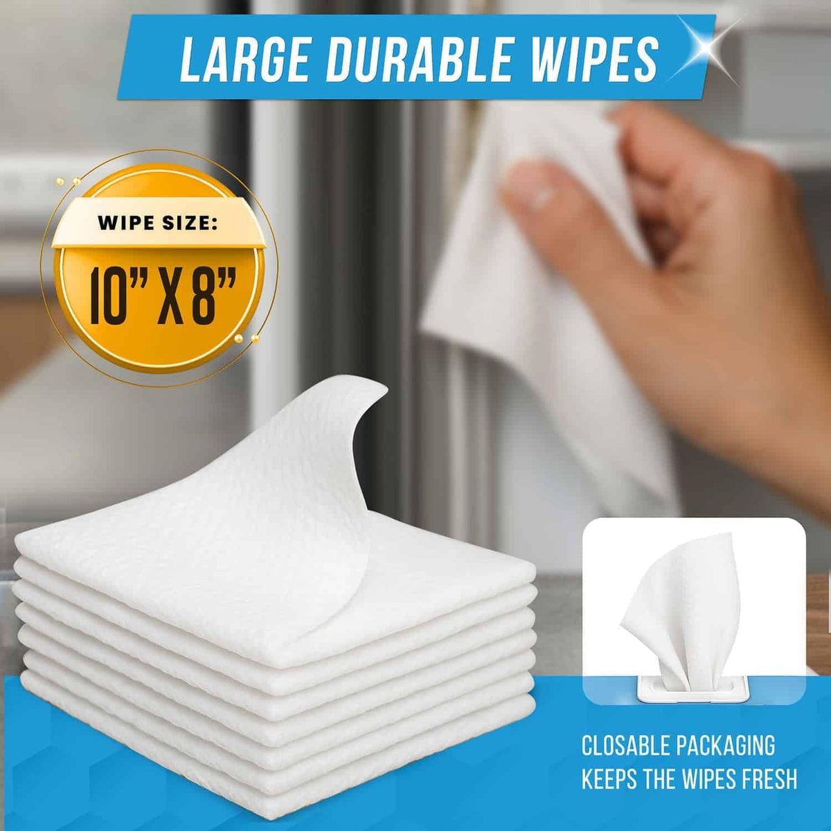 ACTIVE Home Appliance Surface Cleaner Wipes Heavy Duty Wipe for Cleaning Washing Machine, Dryer