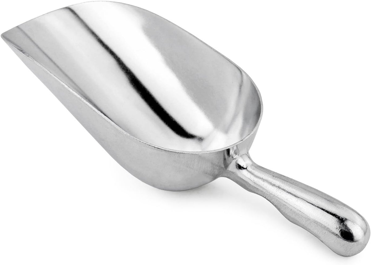 New Star Foodservice 34547 One-Piece Cast Aluminum Round Bottom Bar Ice Flour Utility Scoop, 24