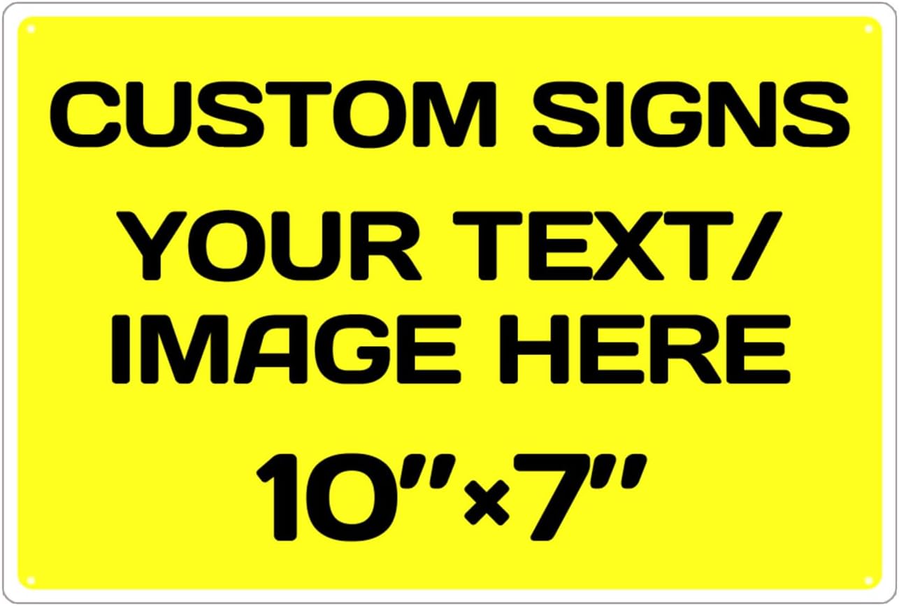 Personalized Aluminum Weatherproof Metal Signs - Multiple Sizes, Custom Text & Picture, Hazard