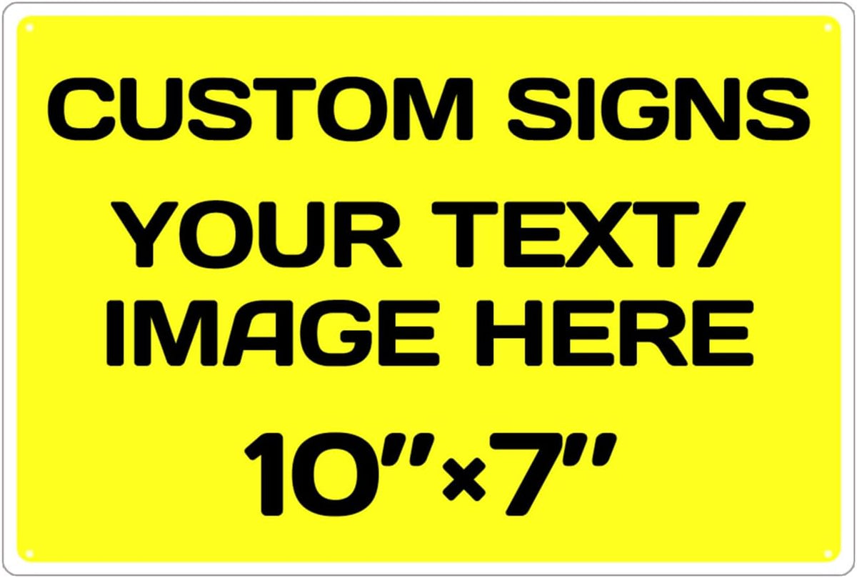 Personalized Aluminum Weatherproof Metal Signs - Multiple Sizes, Custom Text & Picture, Hazard