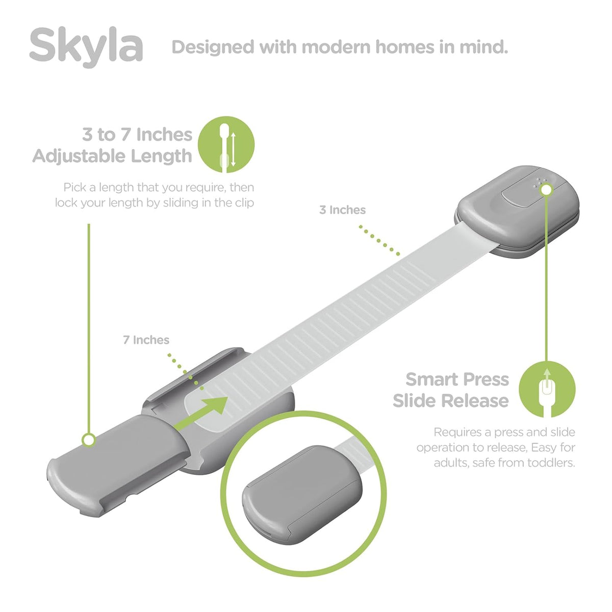 Baby Proofing Child Safety Locks (16 Pack) by Skyla Homes - The Safest, Quickest and Easiest 3M