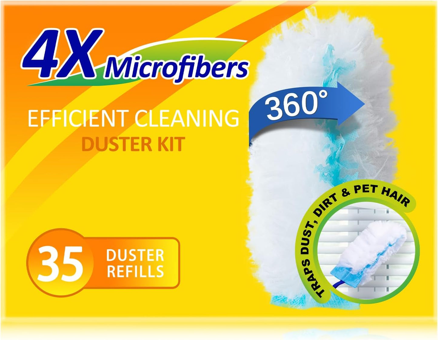 35 Duster Refills for Swiffer, Duster Refills Kit with & 2 Handle for Cleaning Home & Car, Heavy
