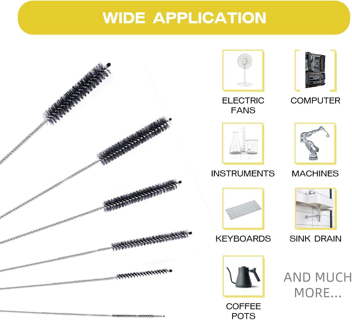 Straw Cleaner Brush Set,6 Piece Long Drinking Straws Cleaning Brush Pipe Tube Tiny Brushes