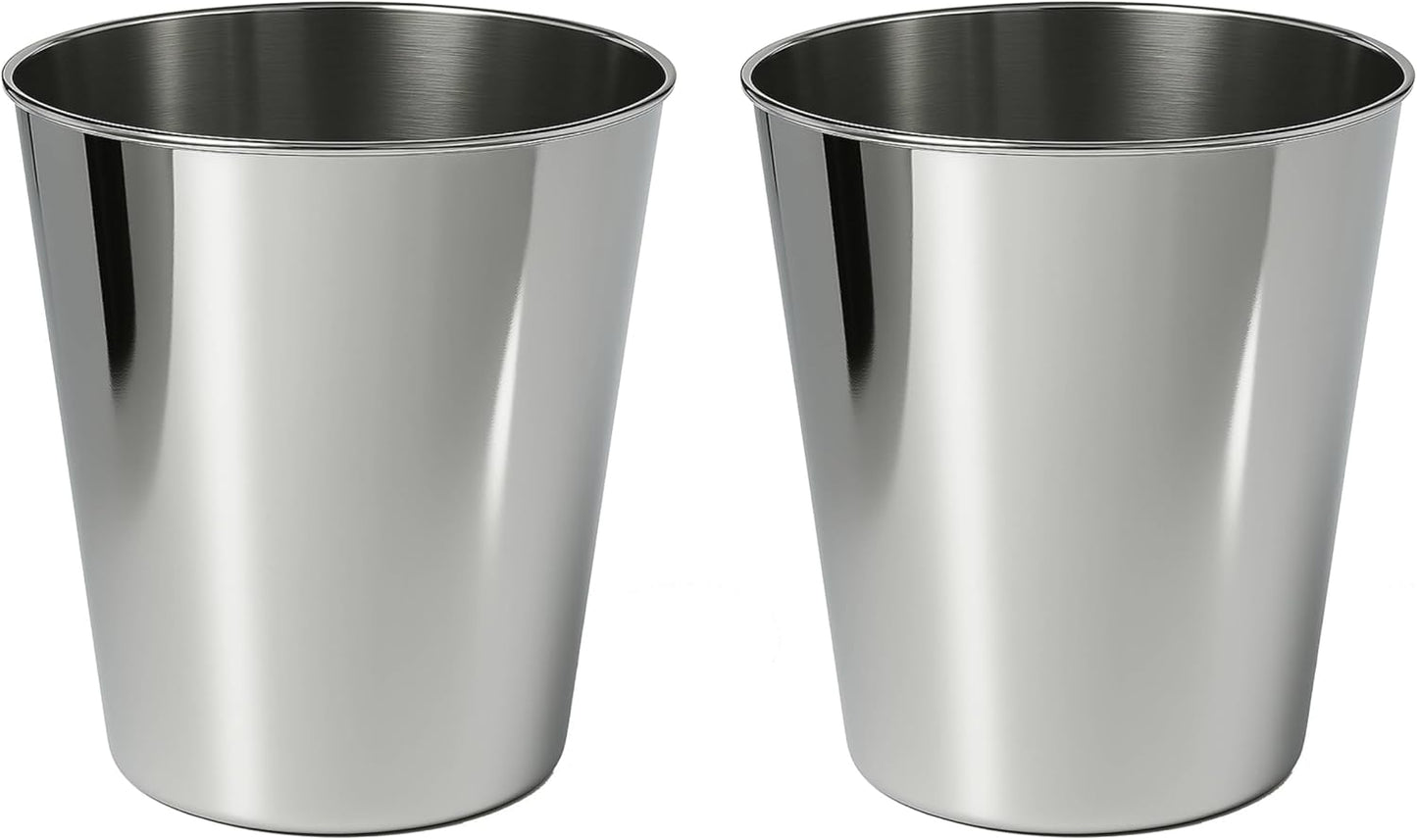 happimess HPM1113D-SET2 Nolan Modern Classic Smooth Steel 2 Gal Waste Bin for Kitchen, Office