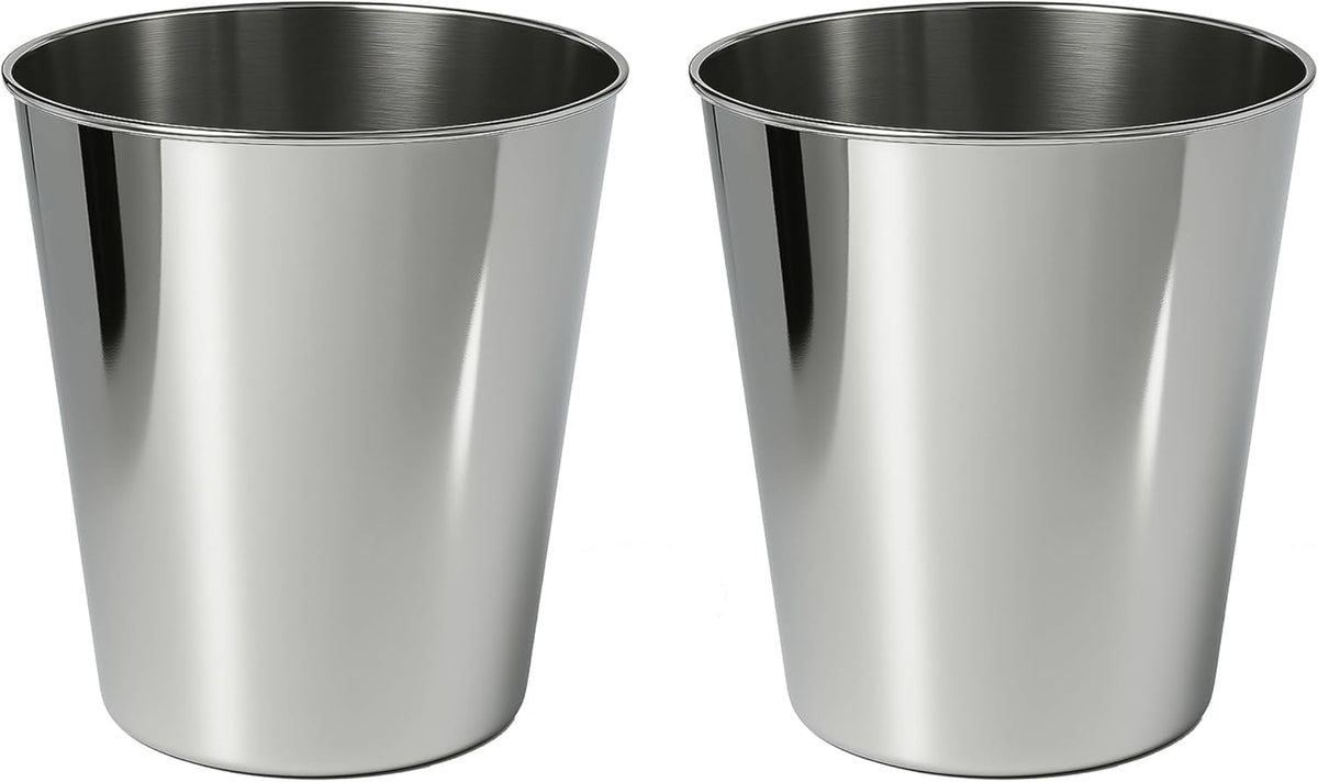 happimess HPM1113D-SET2 Nolan Modern Classic Smooth Steel 2 Gal Waste Bin for Kitchen, Office