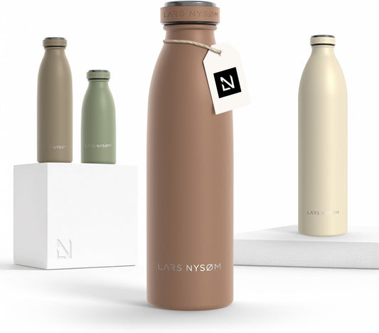 LARS NYSØM Stainless Steel Insulated Water Bottle 12oz 17oz 25oz 34oz 51oz | Insulated Thermo Flask