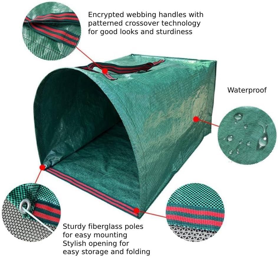 72 Gallon Yard Lawn Garden Bags, Large Standable Leaf Bags, Outdoor Garbage Can - Collapsible Trash
