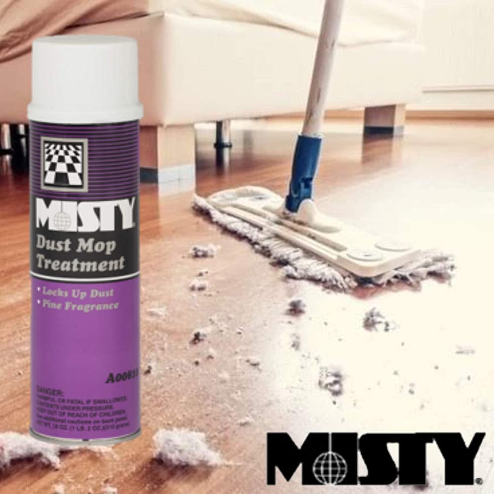 MISTY Dust Mop Treatment Spray - 18 oz (Case of 12) 1003402 - Janitorial Grade, Acts Like A Dust