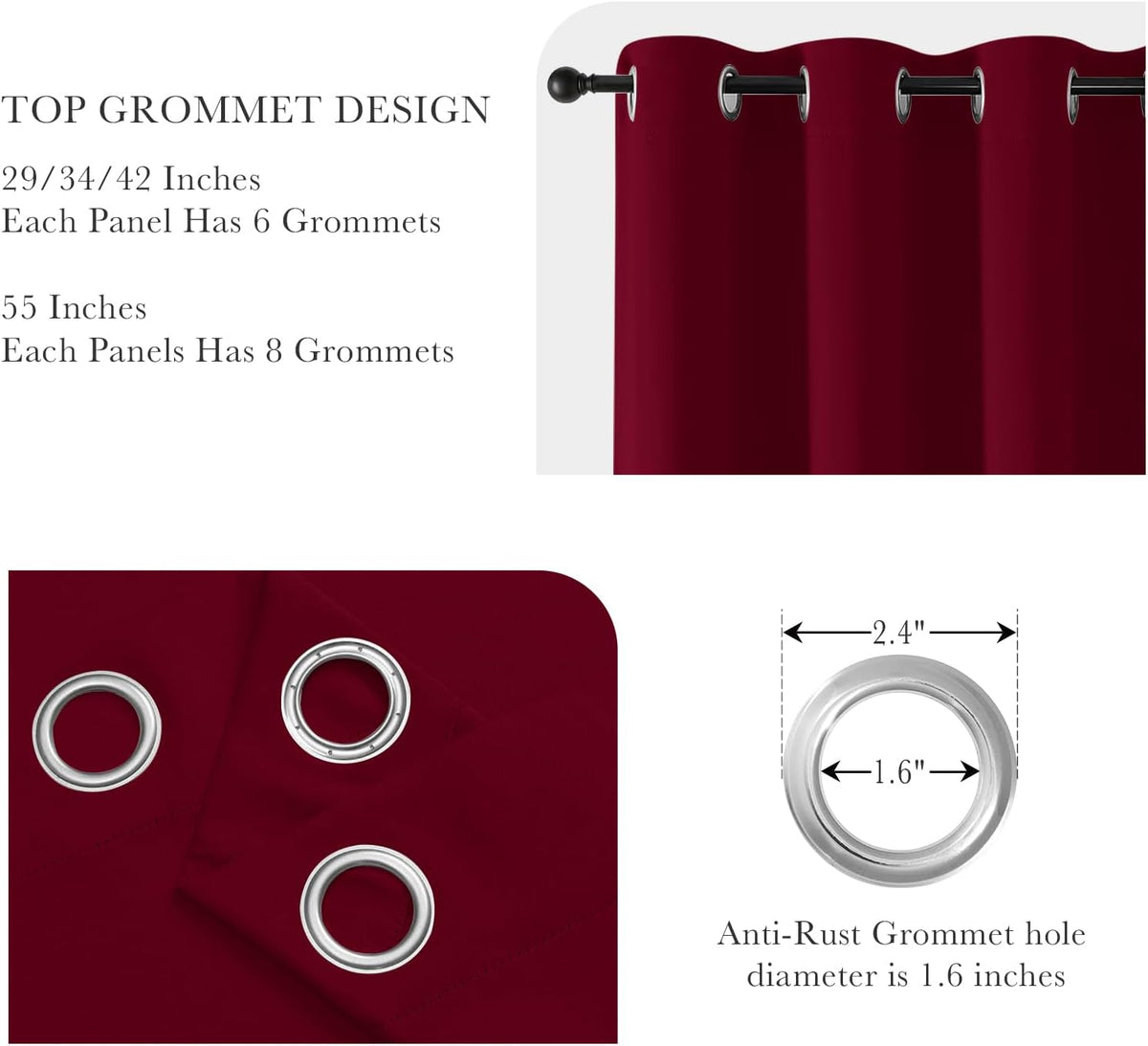 PONY DANCE Blackout Curtains for Bedroom - Double Pieces Thermal Insulated Drapes Noise Reducing