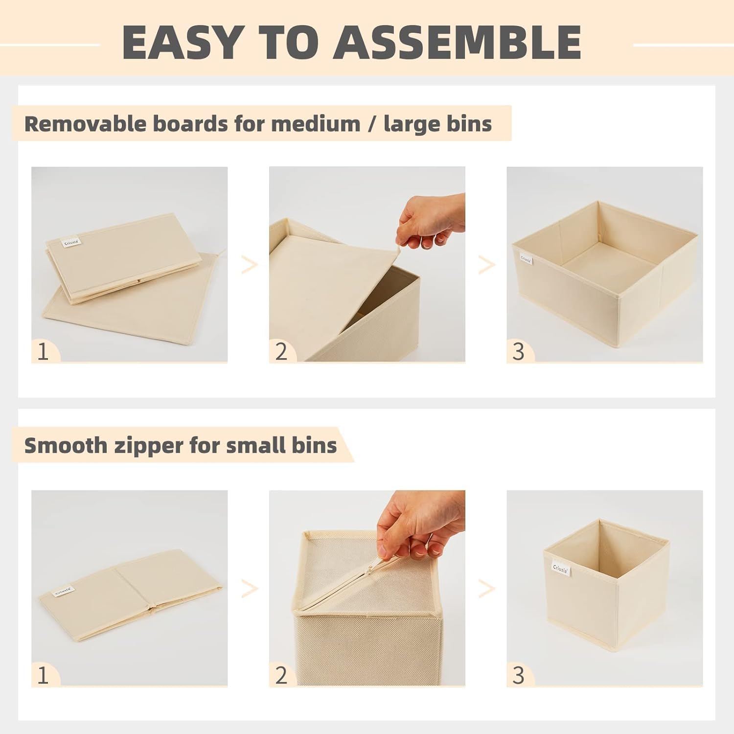 Criusia Drawer Organizer Clothes, 8 Pack Underwear Drawer Organizer, Foldable Cloth Storage Box