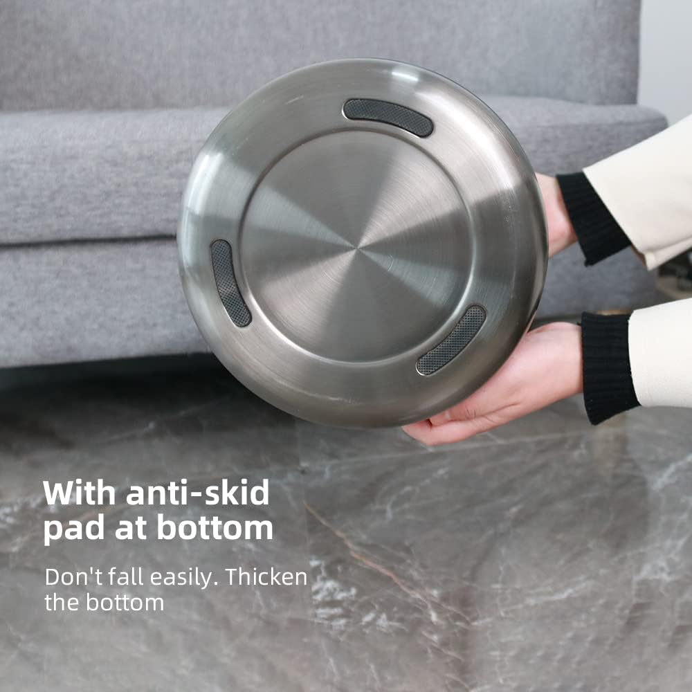 10 L/2.6Gallen,Swing Lid Trash Can,Brushed Stainless Steel Garbage Can with Flipping Lid,for