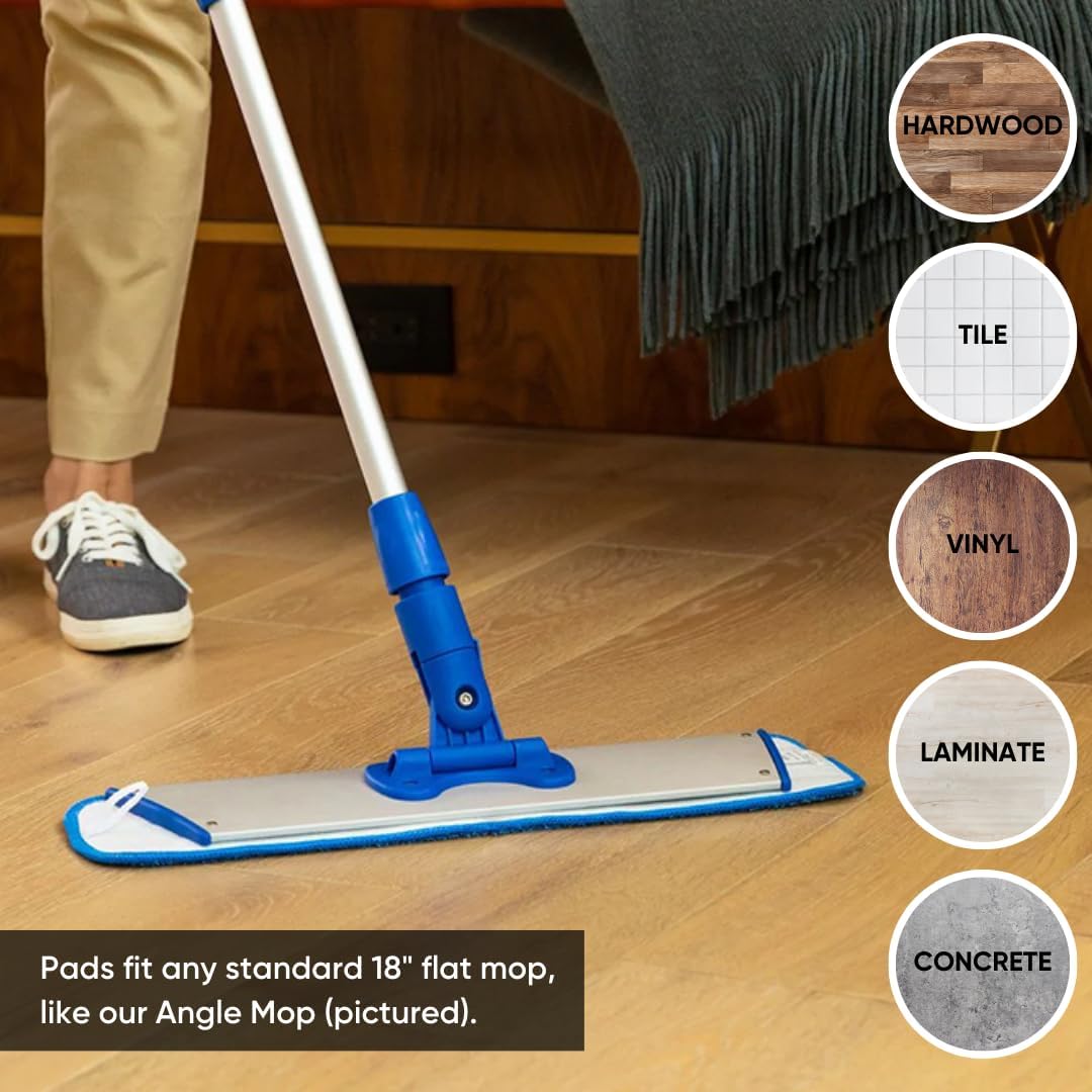 Microfiber Wholesale 18 inch Microfiber Mop Pads - Machine Washable, Reusable, Refills &