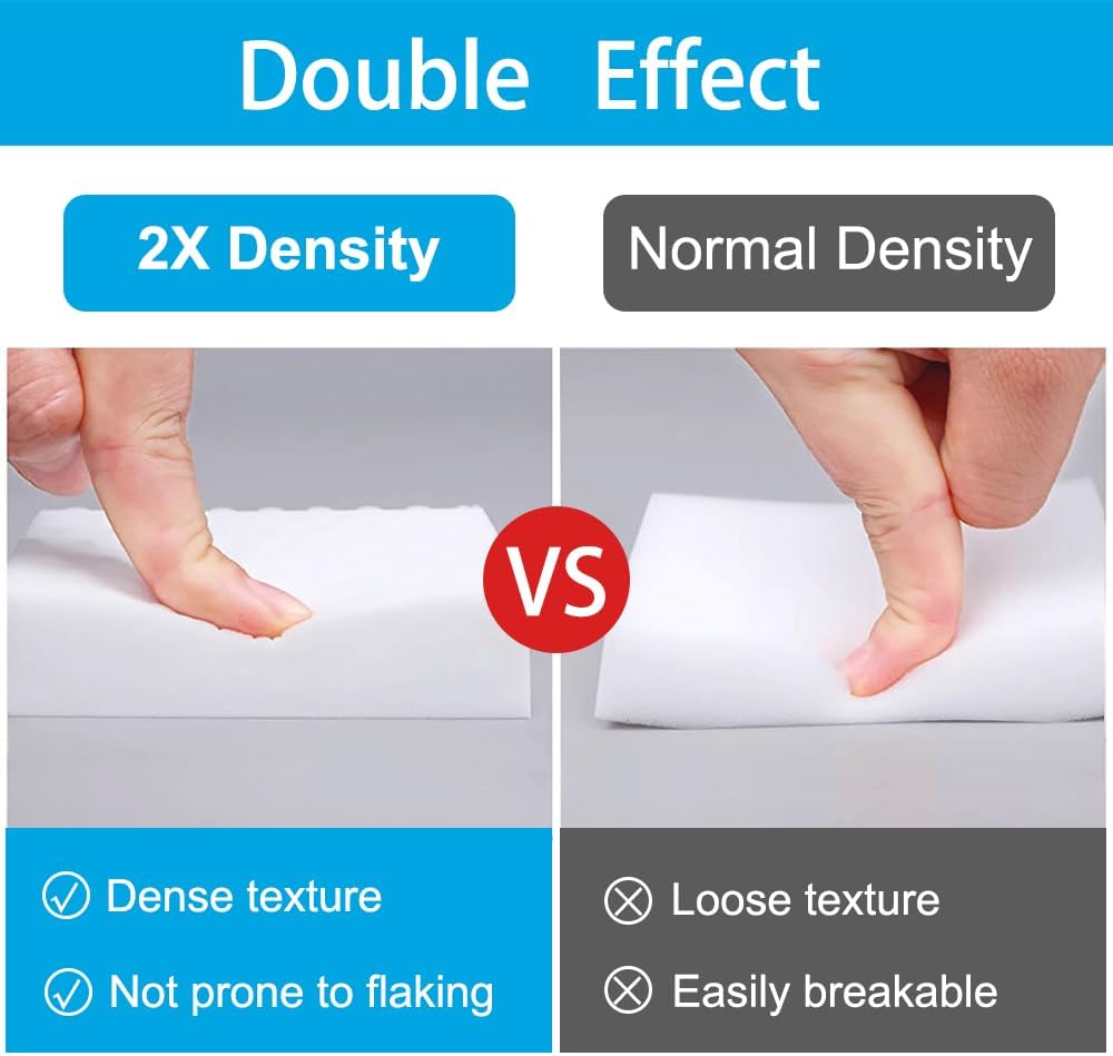 Magic Sponge Erasers, 100 Pack 2X Density Stronger Melamine Sponge Foam Pads, Multi-Functional