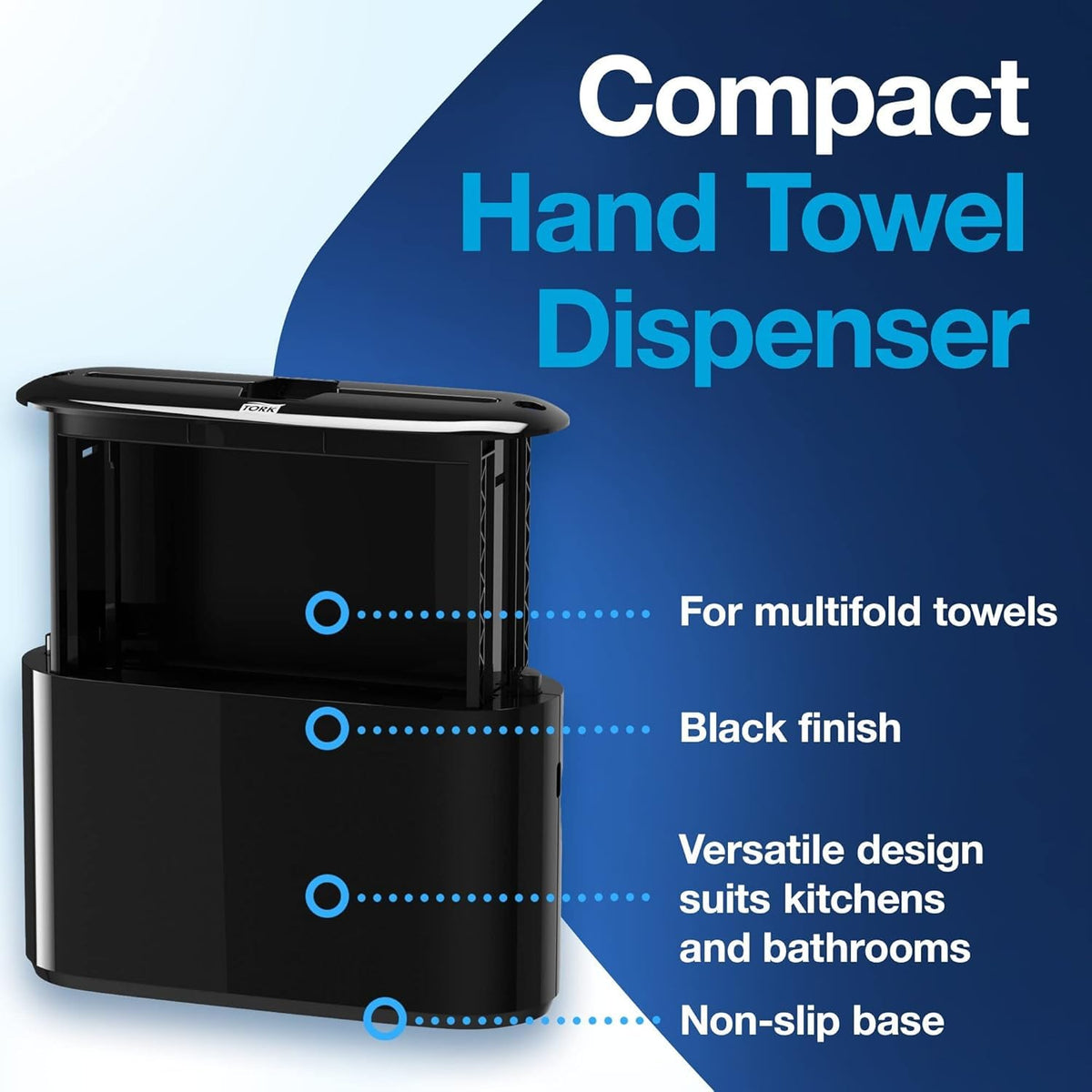 Tork Xpress Paper Towel Dispenser, Black, Single-Dispensing, Compatible with H2 Refills