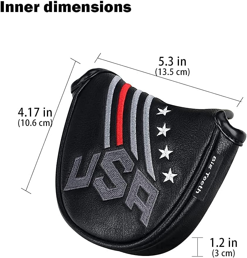 Big Teeth Golf Cover USA Stripe and Star Headcover Covers, Driver Fairway Wood Hybrid Headcovers