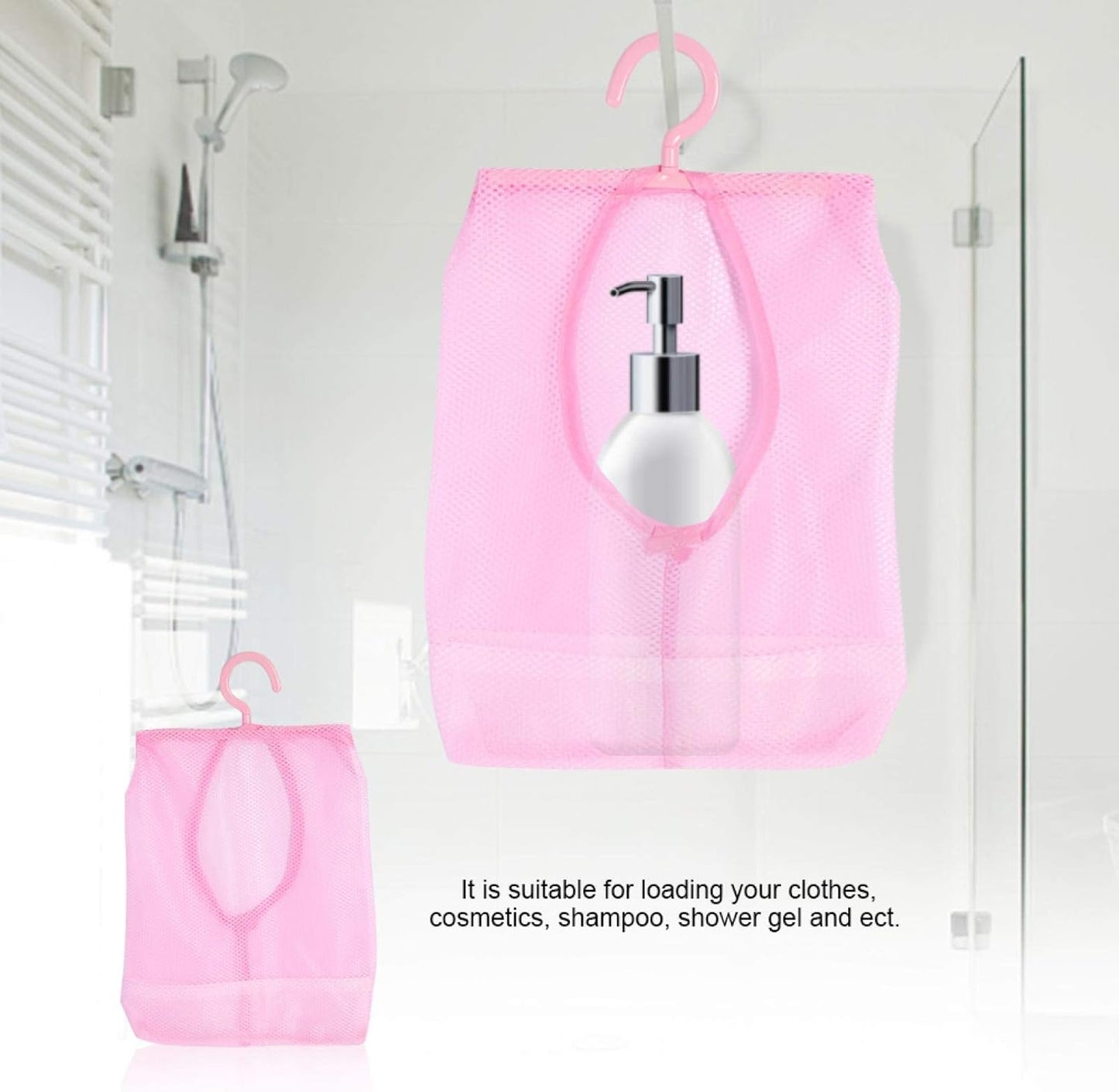 Clothespin Bag, Multi Purpose Hanging Mesh Storage Bag Clothespin Bag with Hanger for Socks