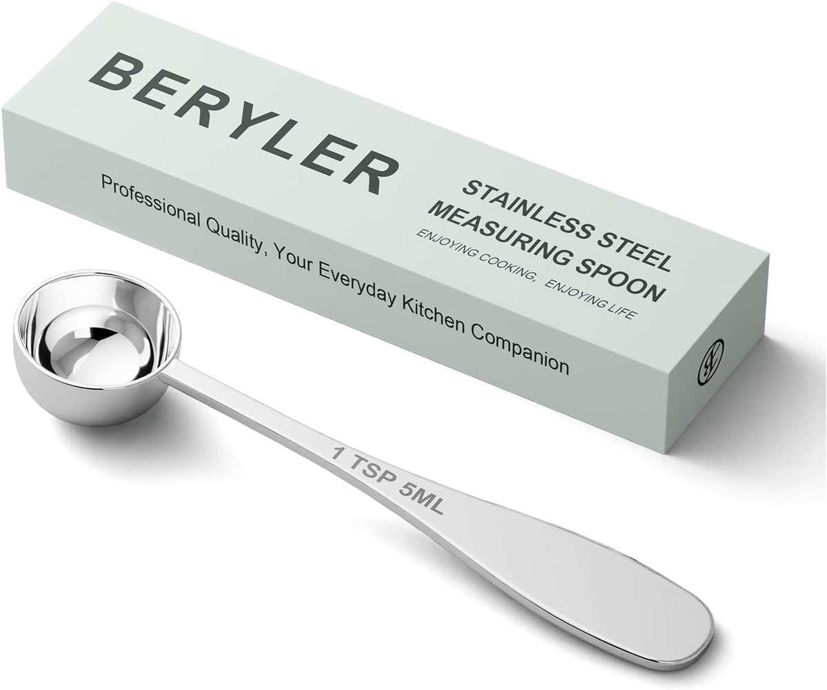 1PCS 1tsp(1/3tbsp, 5 ml) Single Measuring Spoon, Stainless Steel Individual Teaspoon, Metal Measure