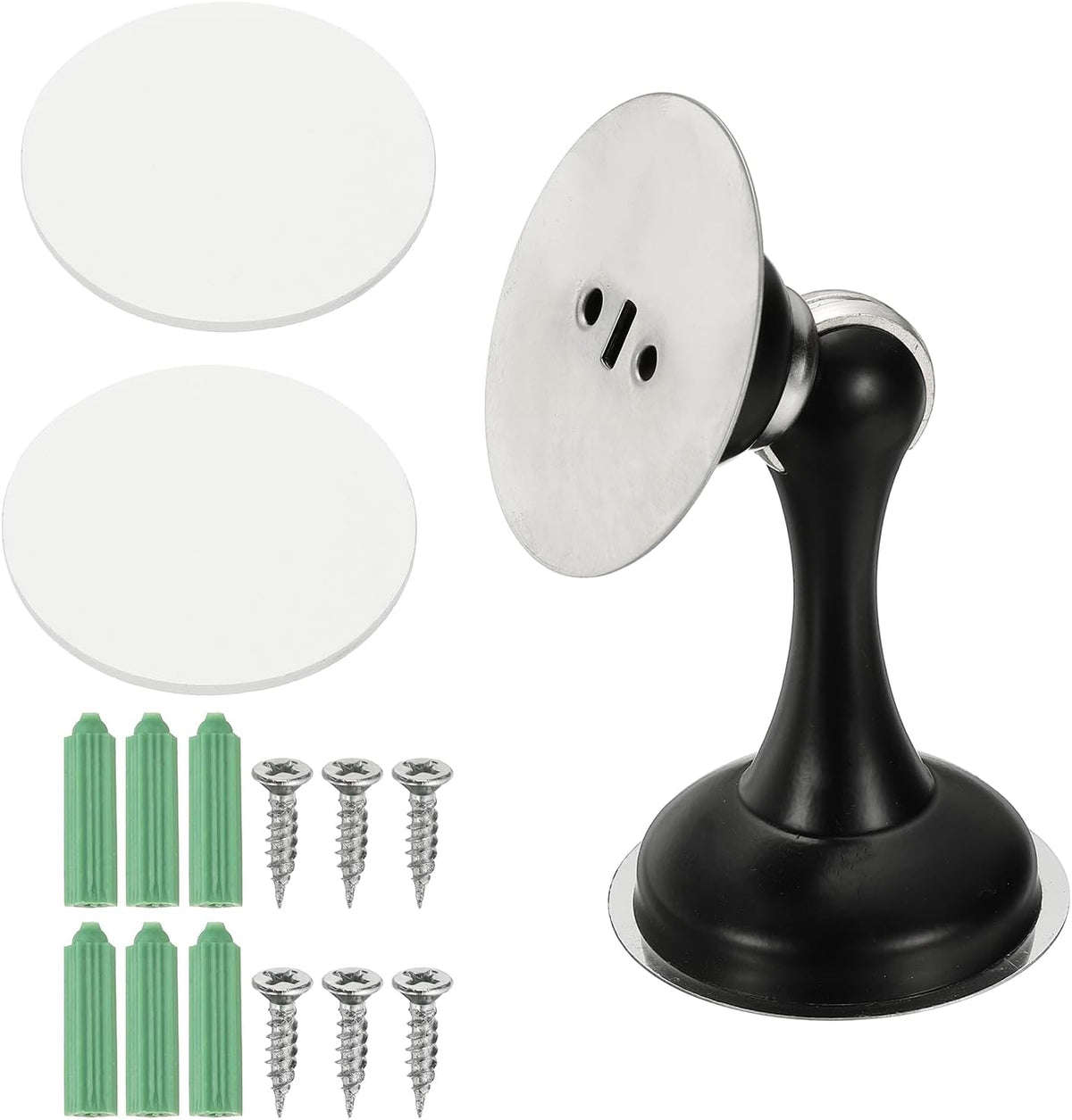 uxcell Magnetic Door Stopper, Stainless Steel Heavy Duty Door Holder, No Drilling Doors Knob Wall