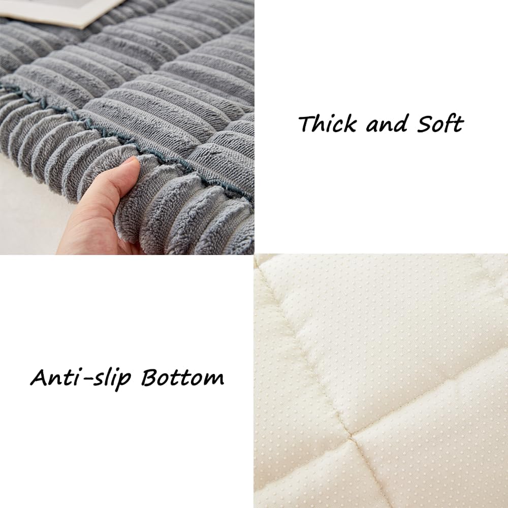 Couch Cover for Dogs Washable, Fuzzy Pet Couch Covers for 3 Cushion Sofa Pet Friendly, Non Slip