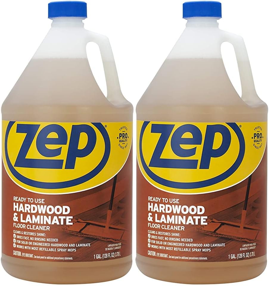 Zep Hardwood and Laminate Floor Cleaner - 1 Gallon (Pack of 2) ECZUHLF1282 - Cleans Spots, Stains