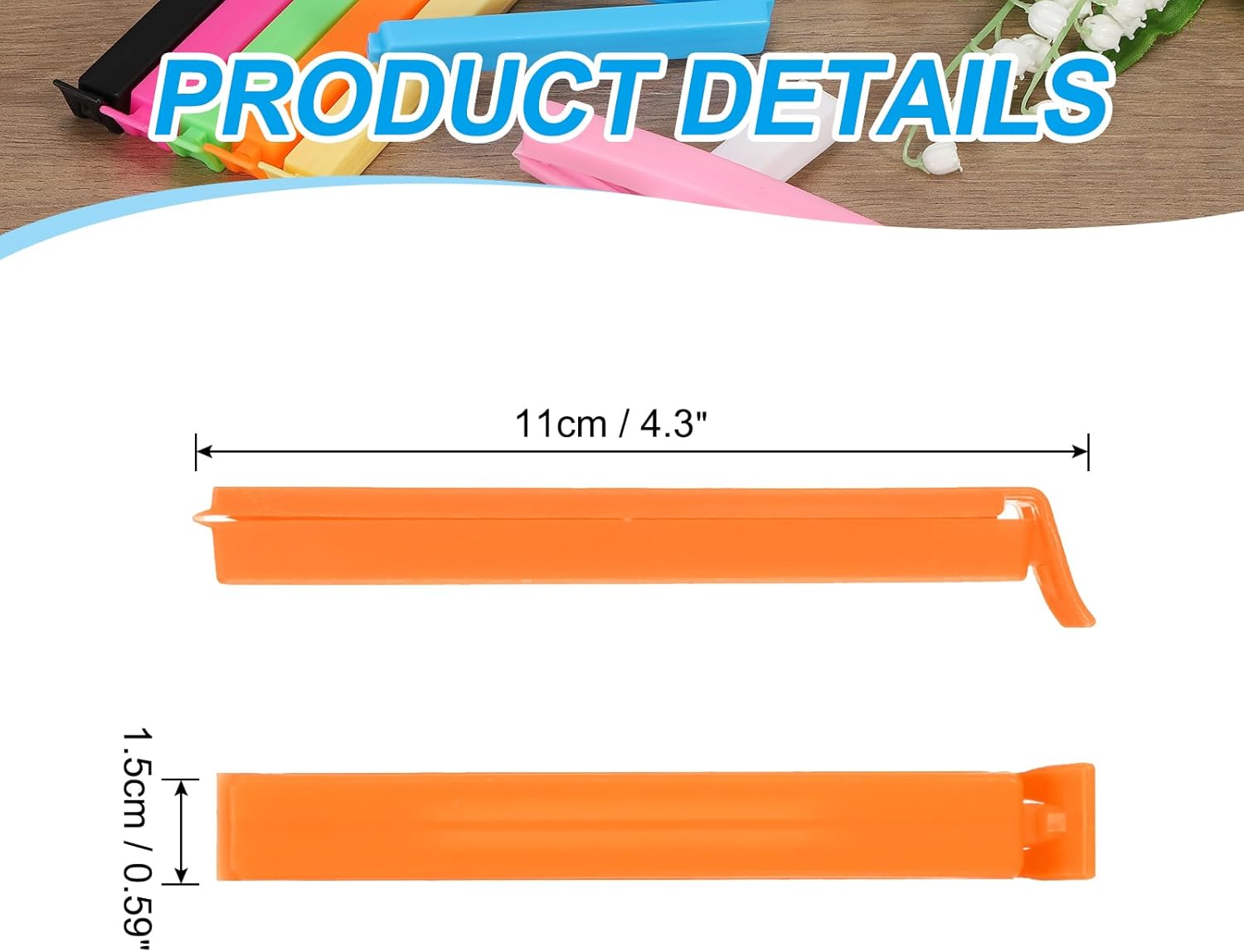 PATIKIL Sealing Clips 4.3 Inch, 10 Pack Reusable Plastic Bag Clip Clamp Sealer for Food Storage