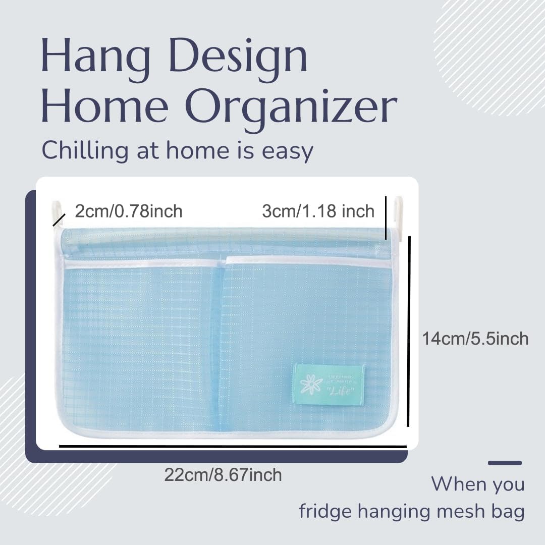 4PCS Refrigerator Door Organizer Set, Fridge Hanging Mesh Bag for Kitchen Storage Bag, Household