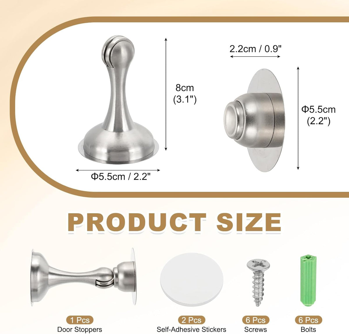 MECCANIXITY Magnetic Door Stoppers Stainless Steel Door Stops, Wall Floor Mounted Doors Holder Keep