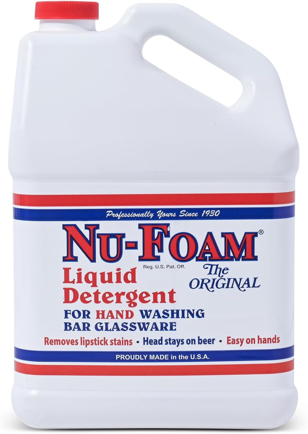 Nu-Foam Liquid Detergent for Bar Glassware – Original Streak-Free Solution - Hand Washing Bar