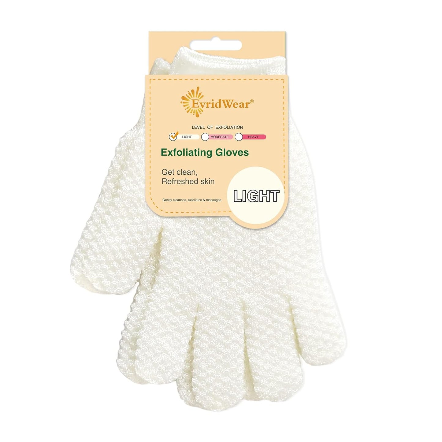 Evridwear Exfoliating Gloves for Shower, 100% Nylon Thick Soft Medium Heavy Bathing Gloves Dead