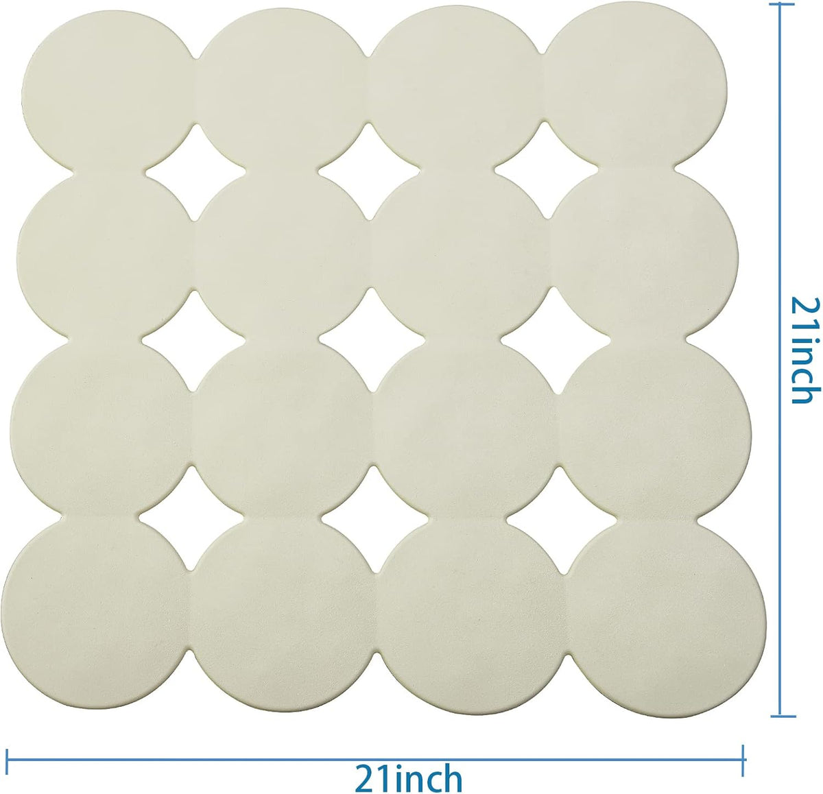 Square Shower Mat Nonslip - Rubber Bathtub Mat with Suction Cups for Inside Shower Bathroom Floor