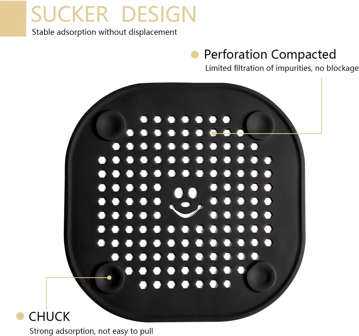 2 Pack Drain Hair Catcher Silicone Drain Protector Bathroom Accessories Hair Stopper Drain Cover