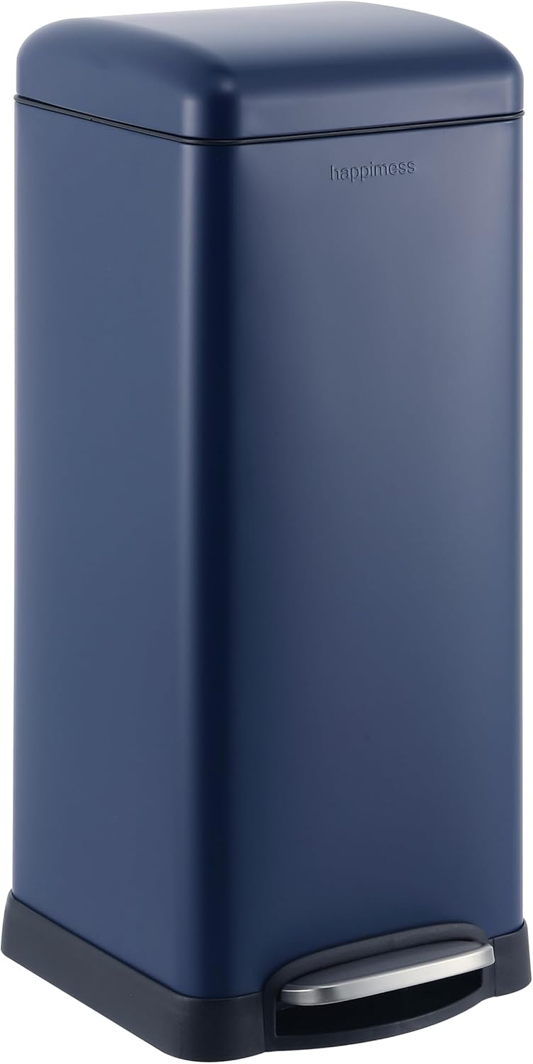 happimess HPM1007H Betty Retro 8-Gallon Step-Open Trash Can, Fingerprint Resistant, Modern