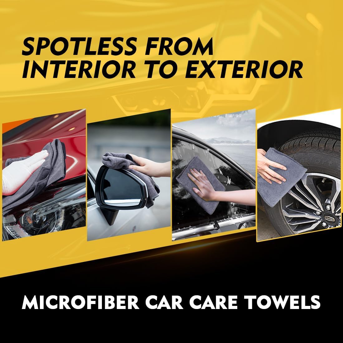 HOMEXCEL Microfiber Cleaning Cloth 12 Pack, 12.5 x 12.5 inch Microfiber Towels for Cars, Ultra