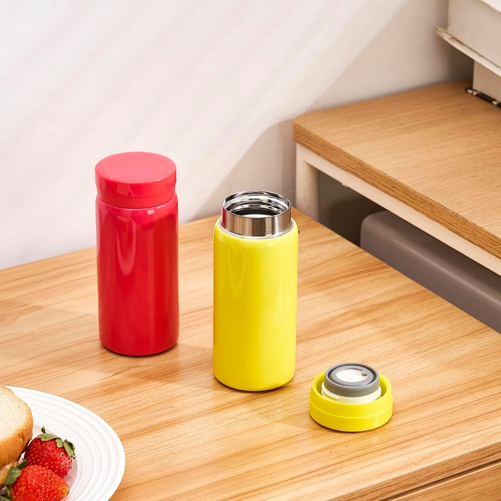 Mini Thermos Cute Water Bottle - 7 oz Tiny Insulated Vacuum 18/10 Stainless Steel Small Flask