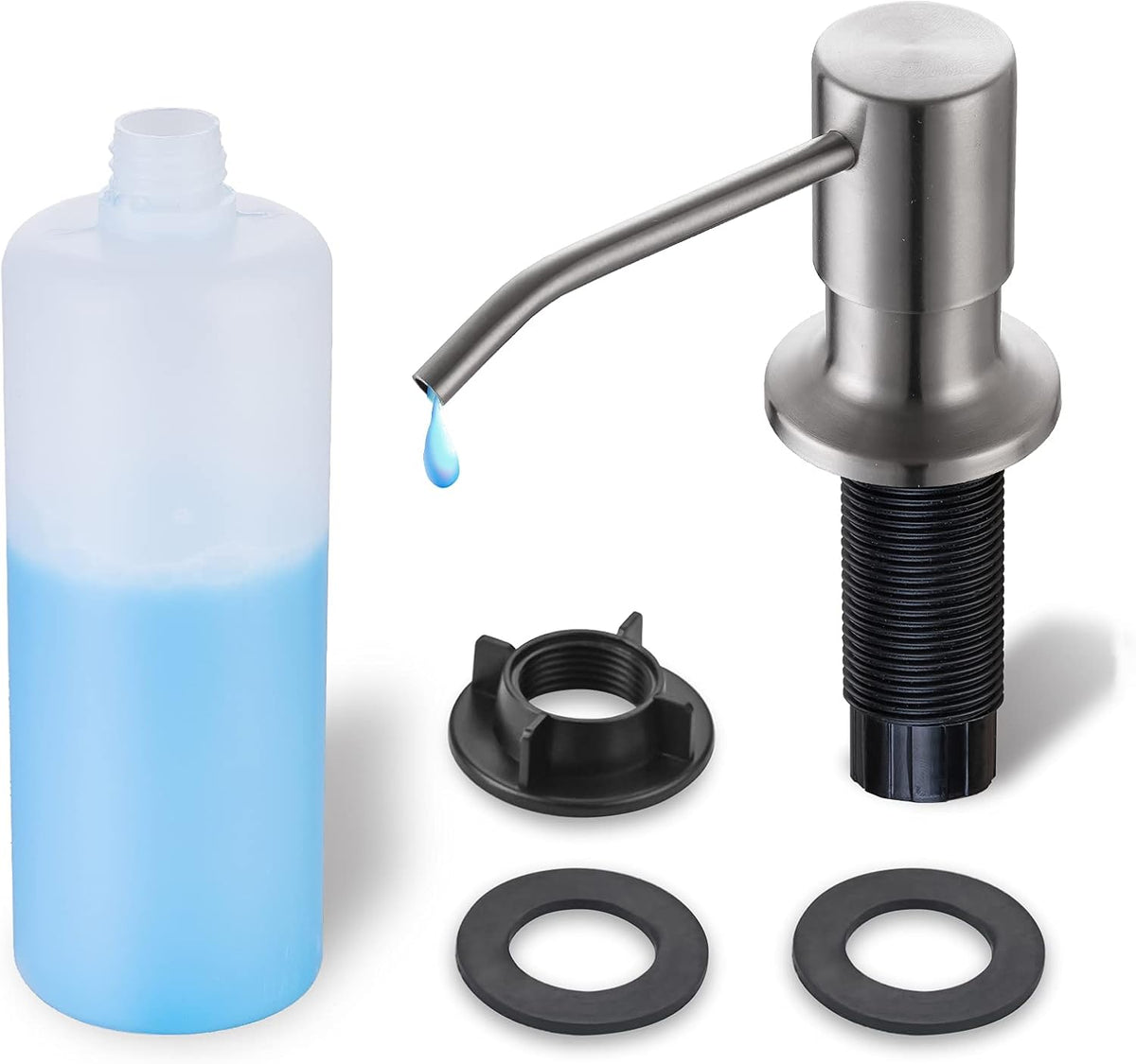Built in Soap Dispenser for Kitchen Sink WEWE, Stainless Steel Brushed Nickel in Counter soap