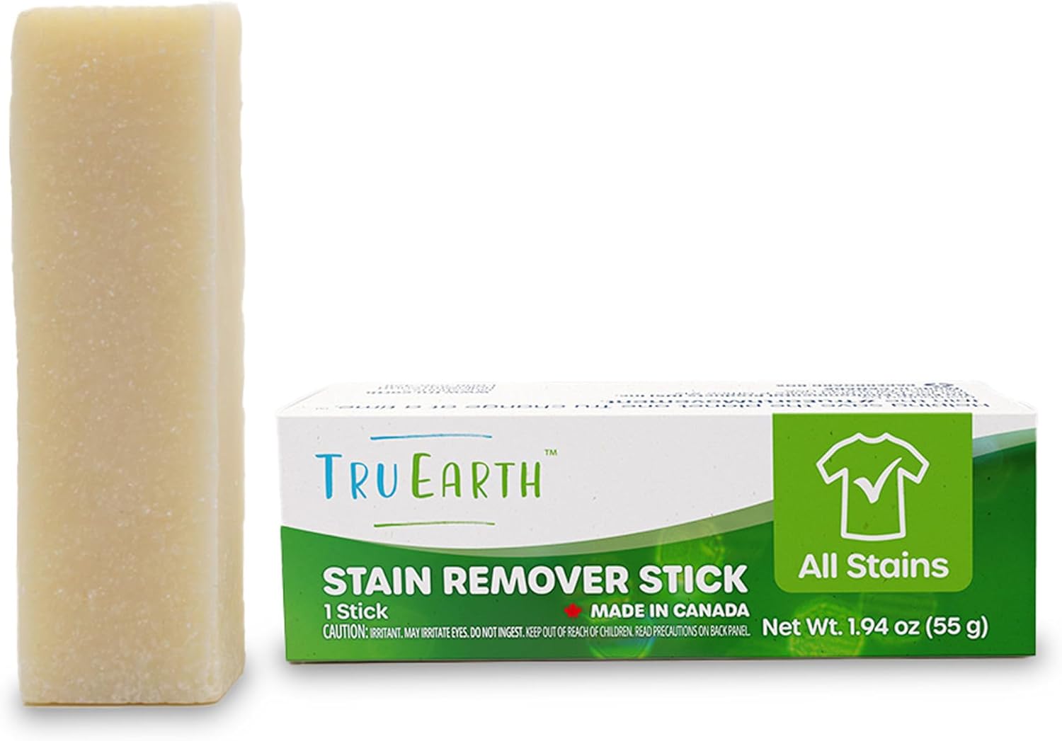 Tru Earth Stain Remover Stick | Powerful Portable Grease & Mark Remover for Clothes Laundry, Travel