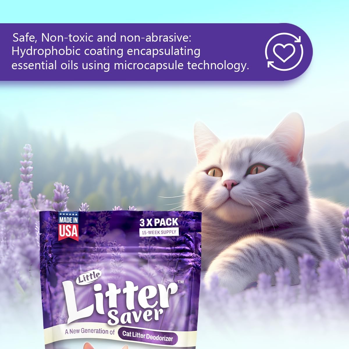 Little Litter Saver | a New Generation Of Cat Litter Box Deodorizer | Unique Slow Release Formula |
