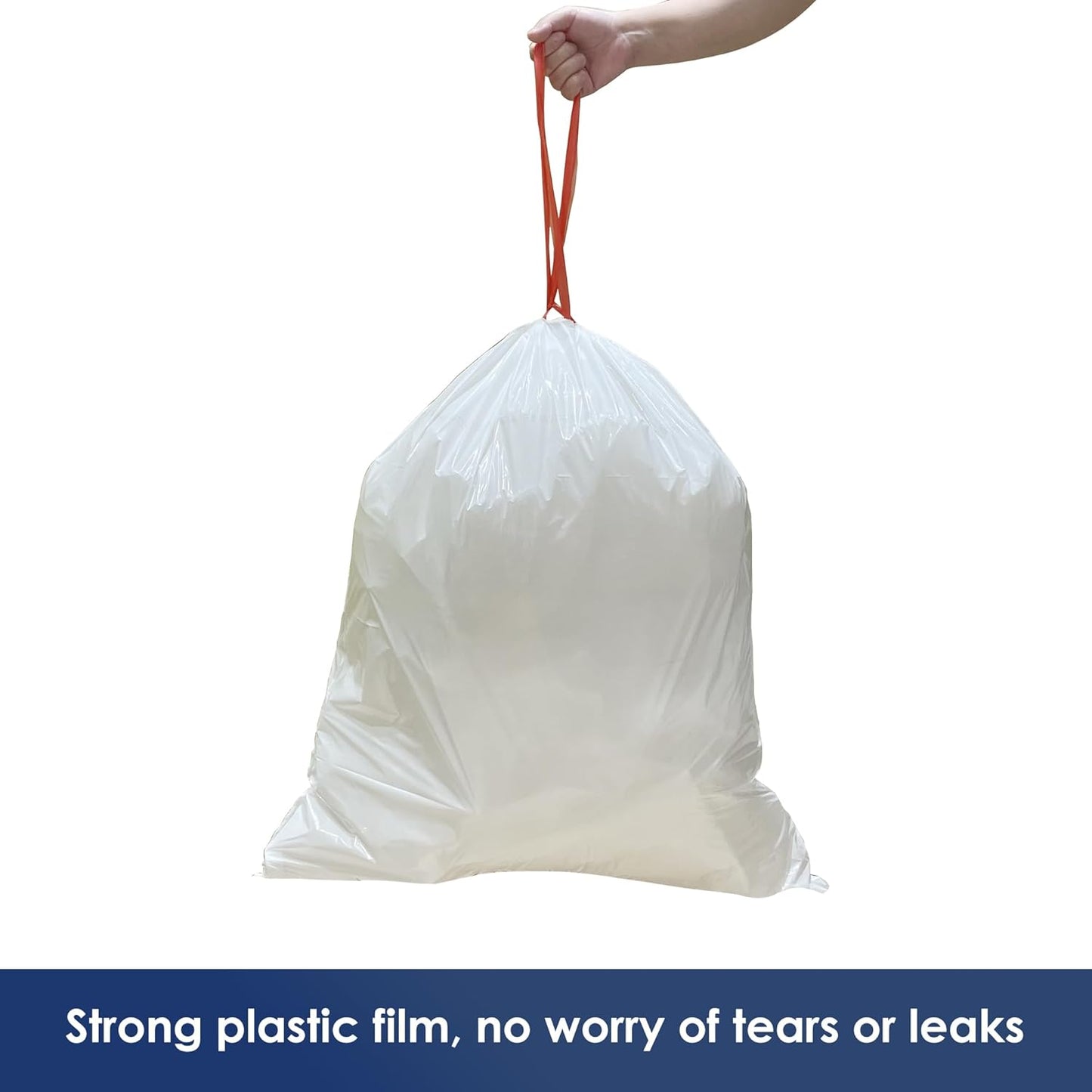 13 Gallon Tall Kichen Trash Bags, Unscented 200 Count Drawstring Garbage Bags, Pre-Separated, Ultra