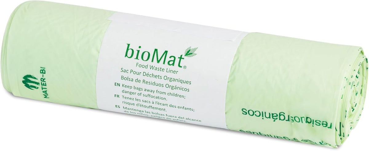 bioMat 35 Gallon Compostable Trash Bags for Lining Compost Bins, 10 Count, Biodegradable Trash Bags